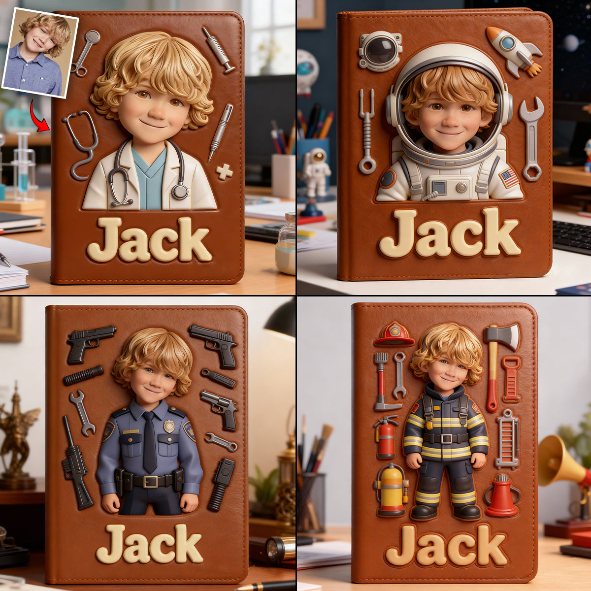 Wo Träume beginnen – Personalisiertes Notizbuch aus Ziegenleder