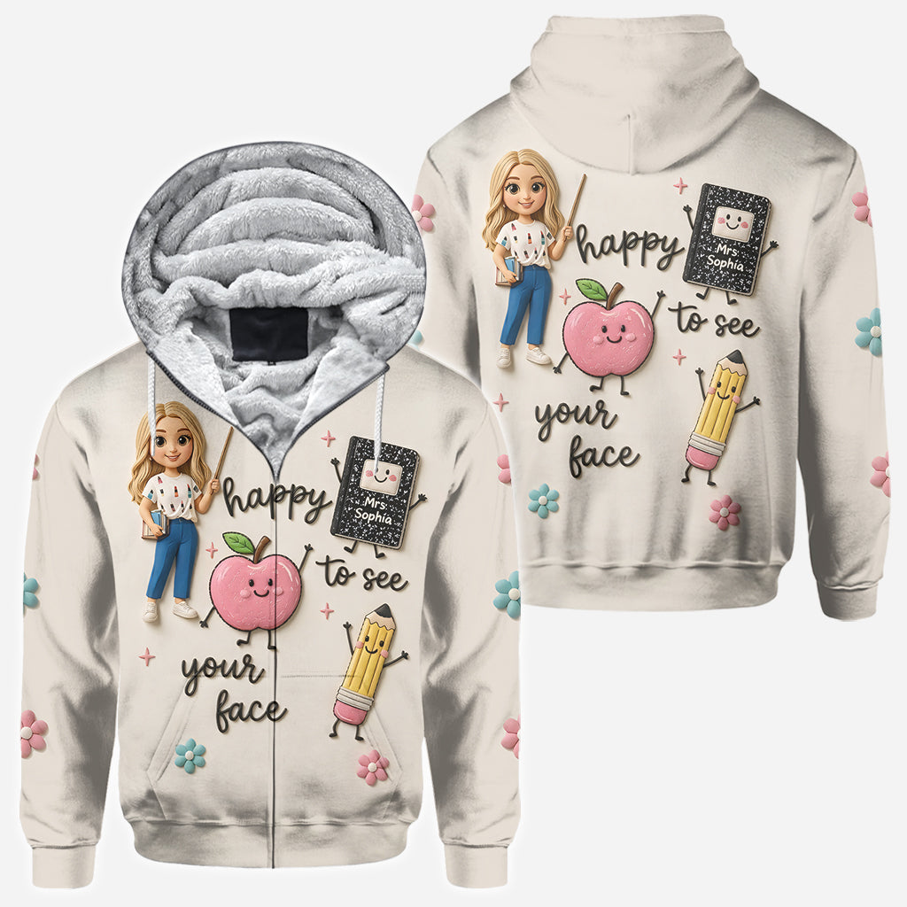 Happy To See Your Face - Personalized Teacher All Over Shirt