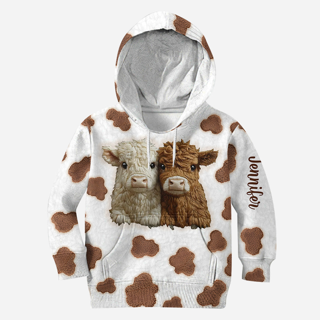 Adorable Highland Cows - Personalized Highland Cow Hoodie and Leggings