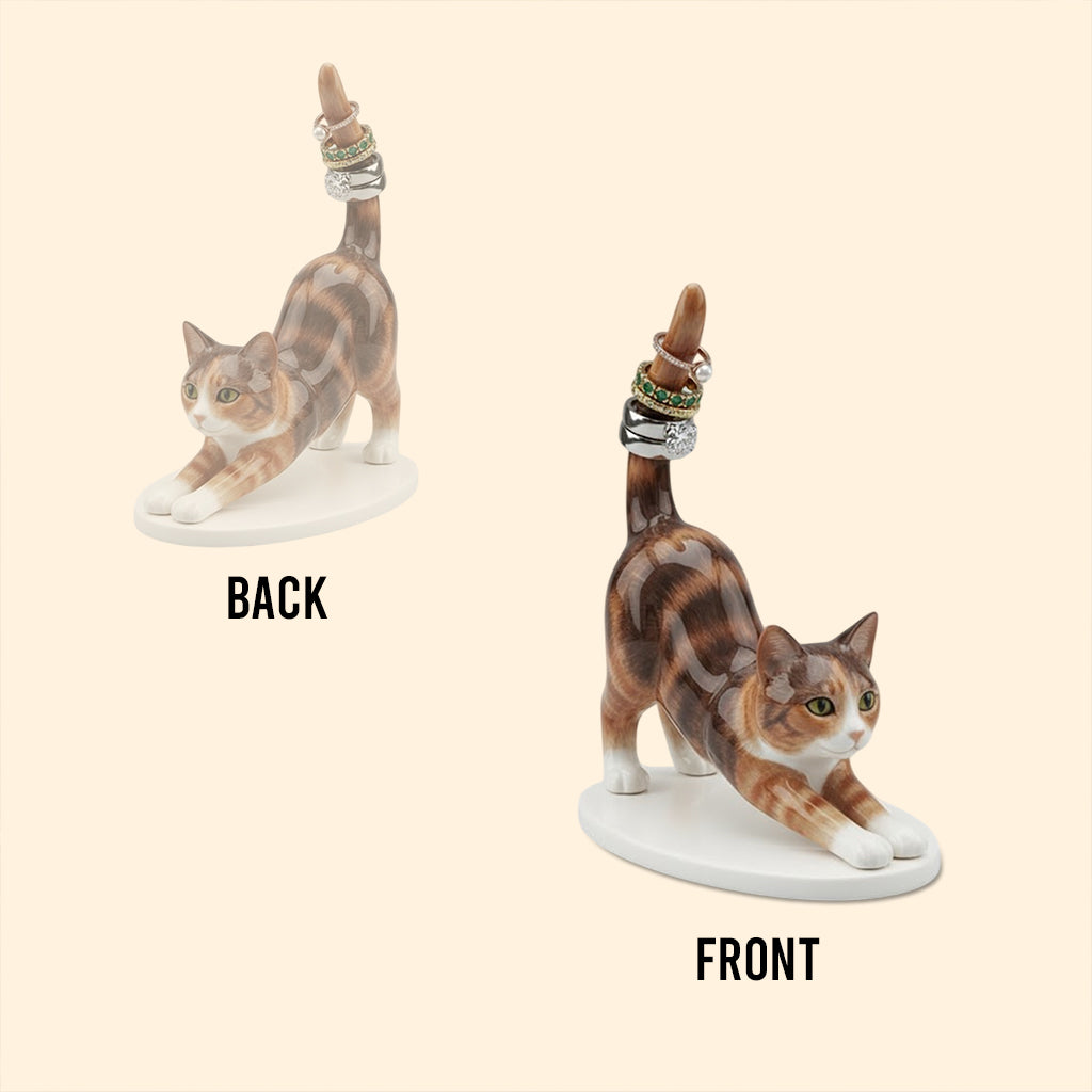 Custom Jewelry Holder For Cat Lovers, Customize From Any Photo - Personalized Cat Custom Shaped Acrylic Ring Holder
