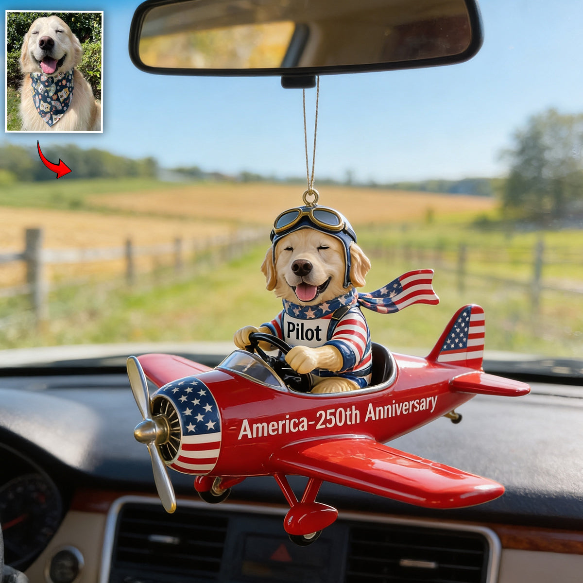 Frohen Jahrestag - Personalisierte Hundewagen Ornament