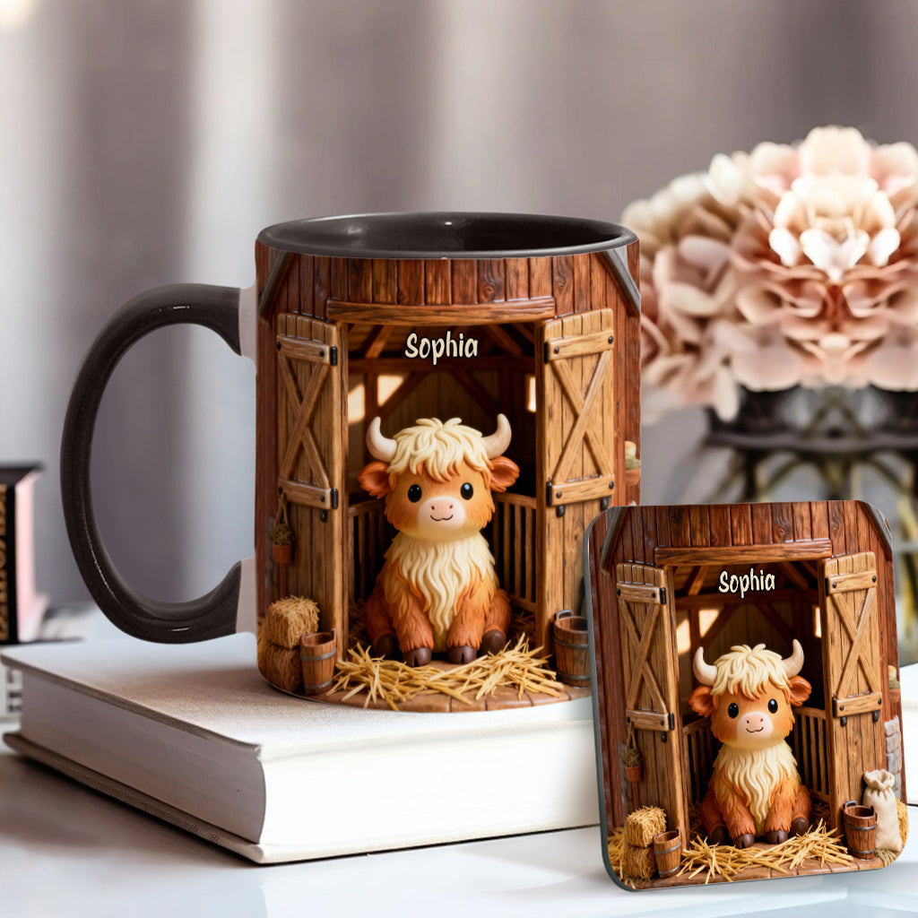 Cute Cow - Personalized Highland Cow Accent Mug