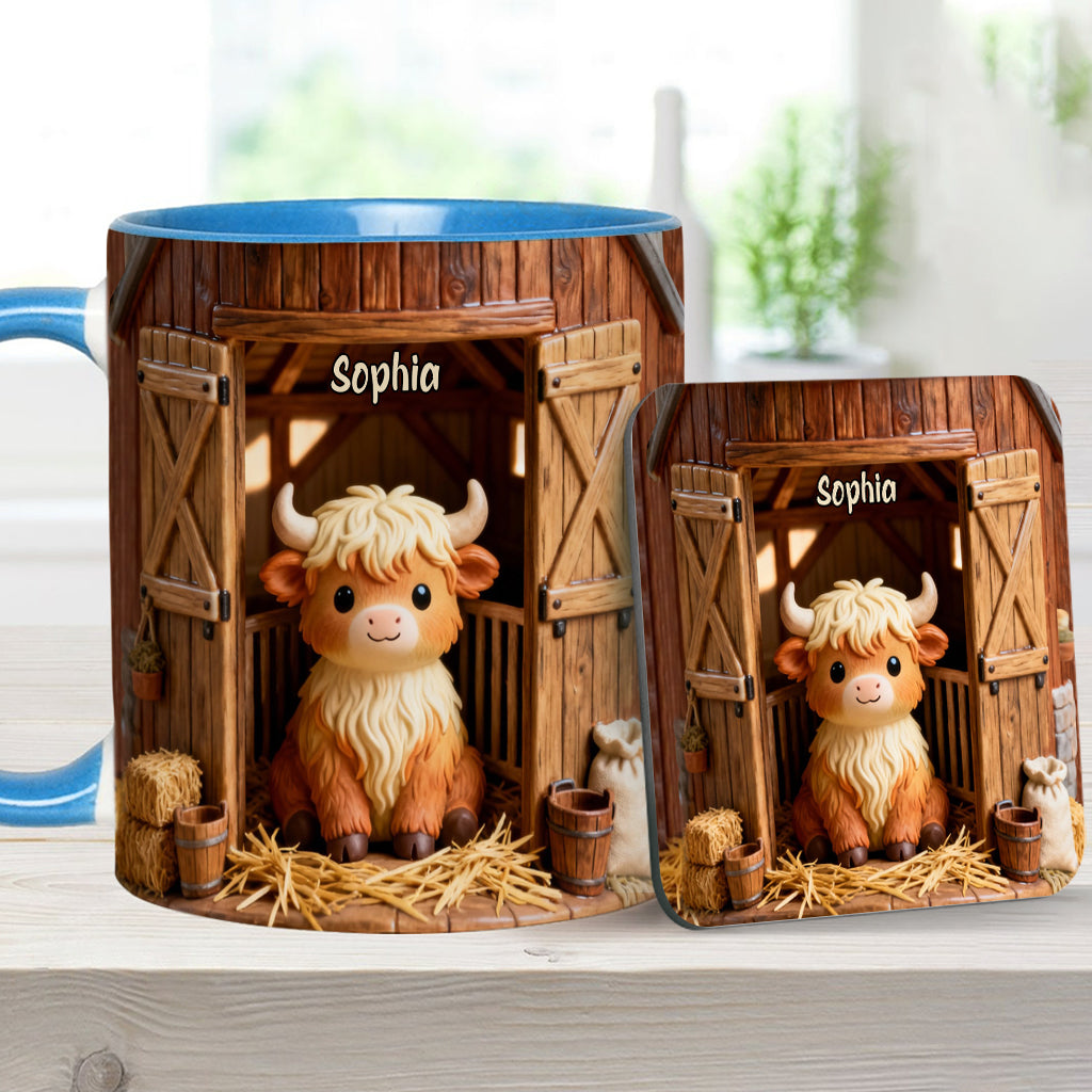 Cute Cow - Personalized Highland Cow Accent Mug
