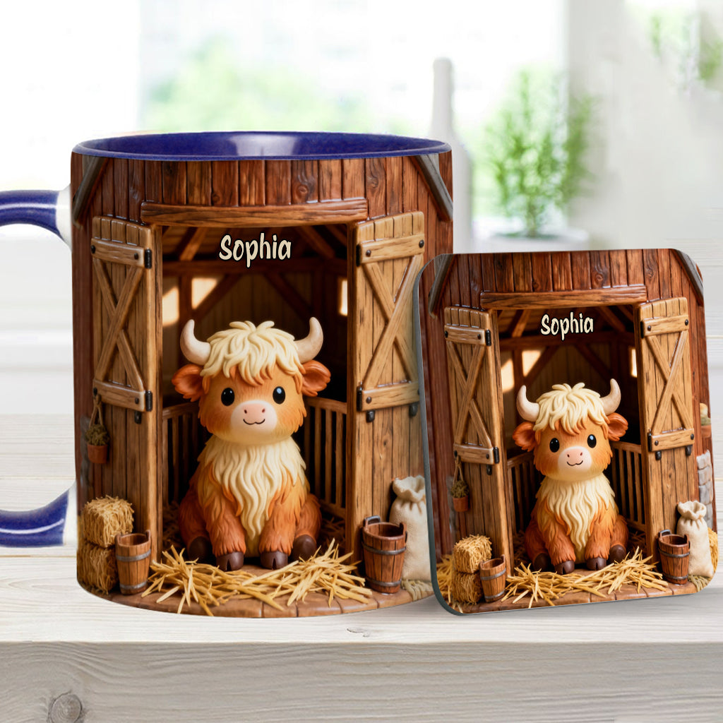 Cute Cow - Personalized Highland Cow Accent Mug