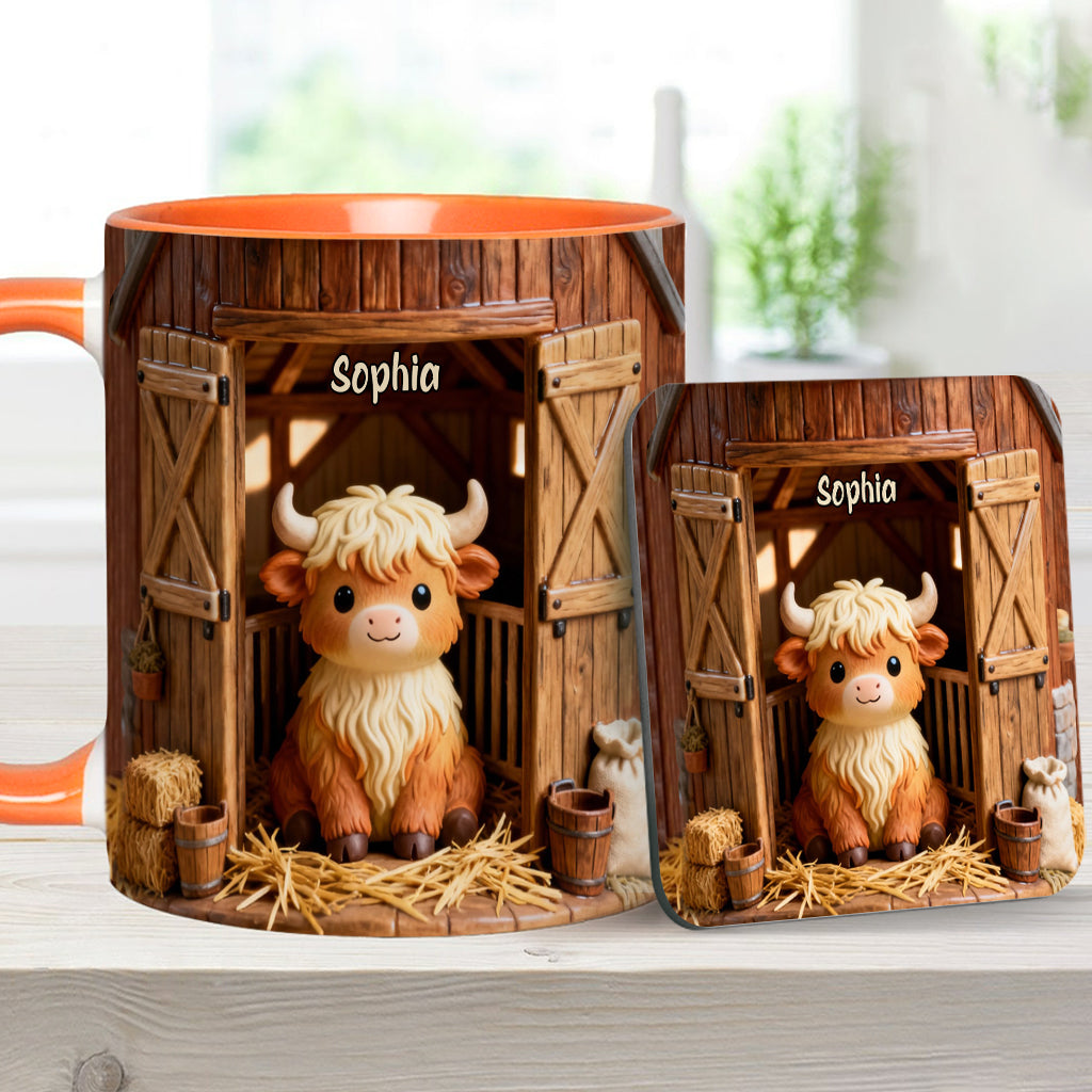 Cute Cow - Personalized Highland Cow Accent Mug