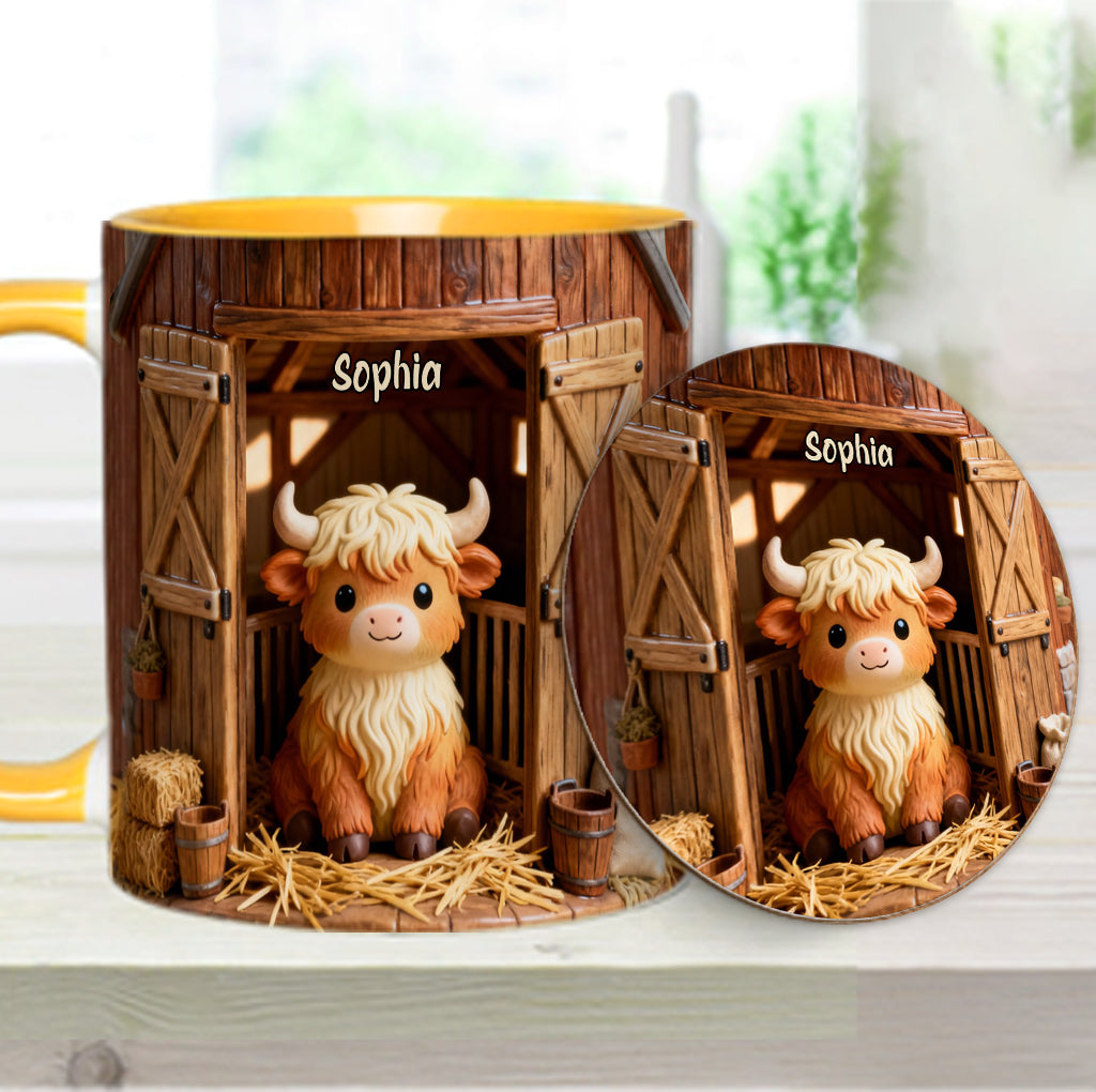 Cute Cow - Personalized Highland Cow Accent Mug