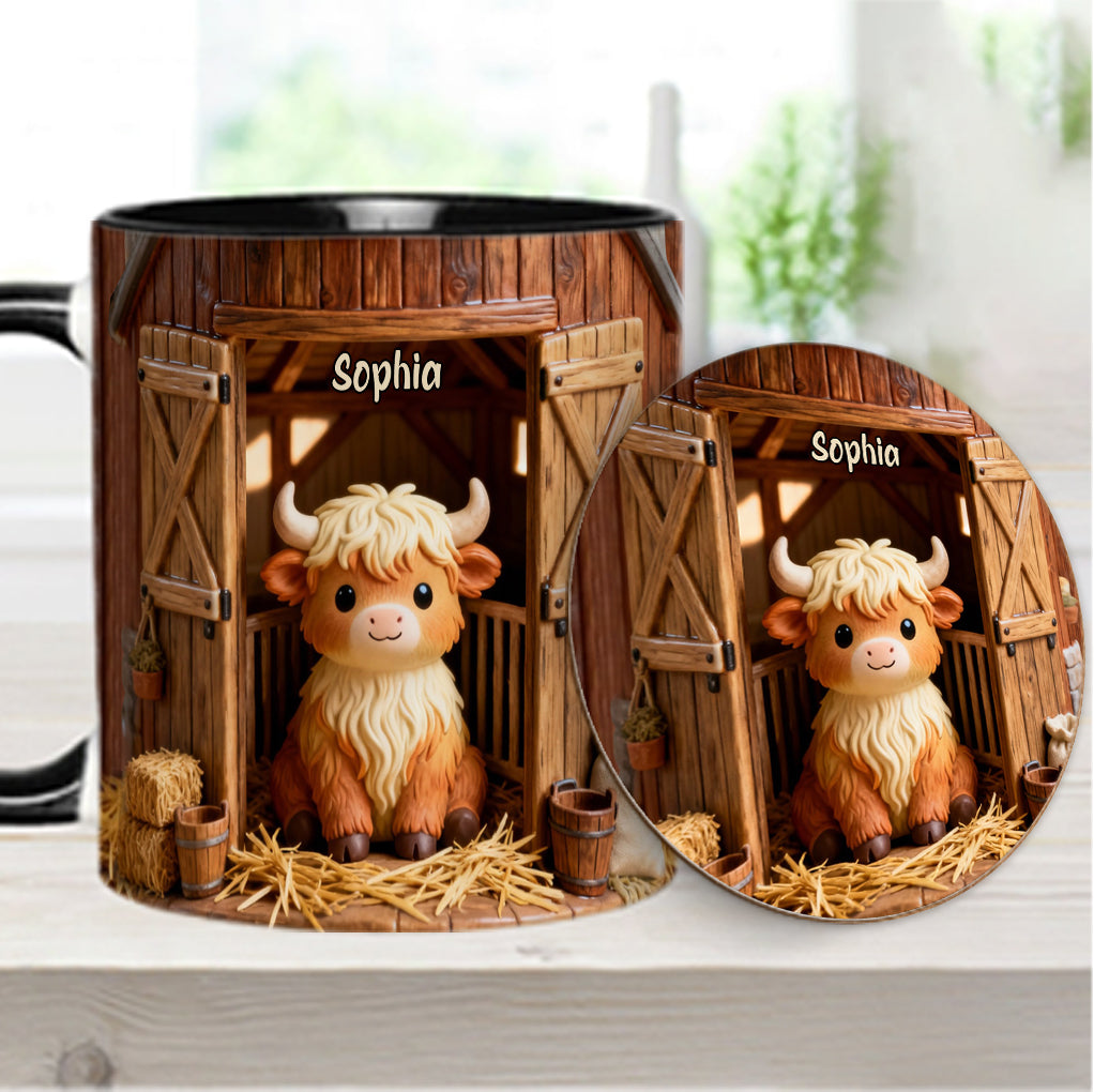 Cute Cow - Personalized Highland Cow Accent Mug