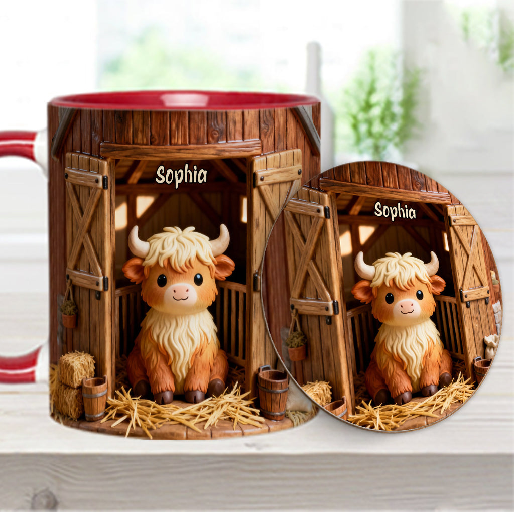 Cute Cow - Personalized Highland Cow Accent Mug