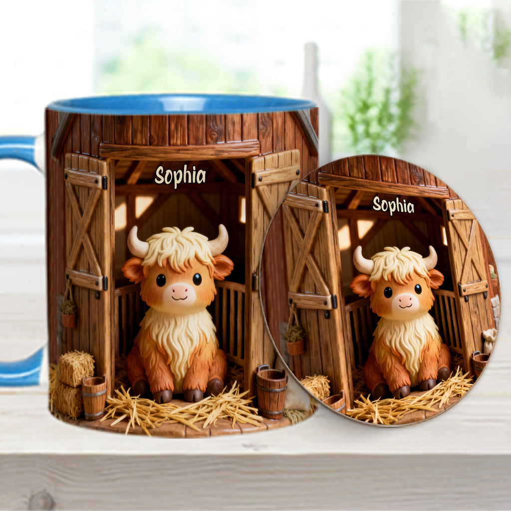 Cute Cow - Personalized Highland Cow Accent Mug