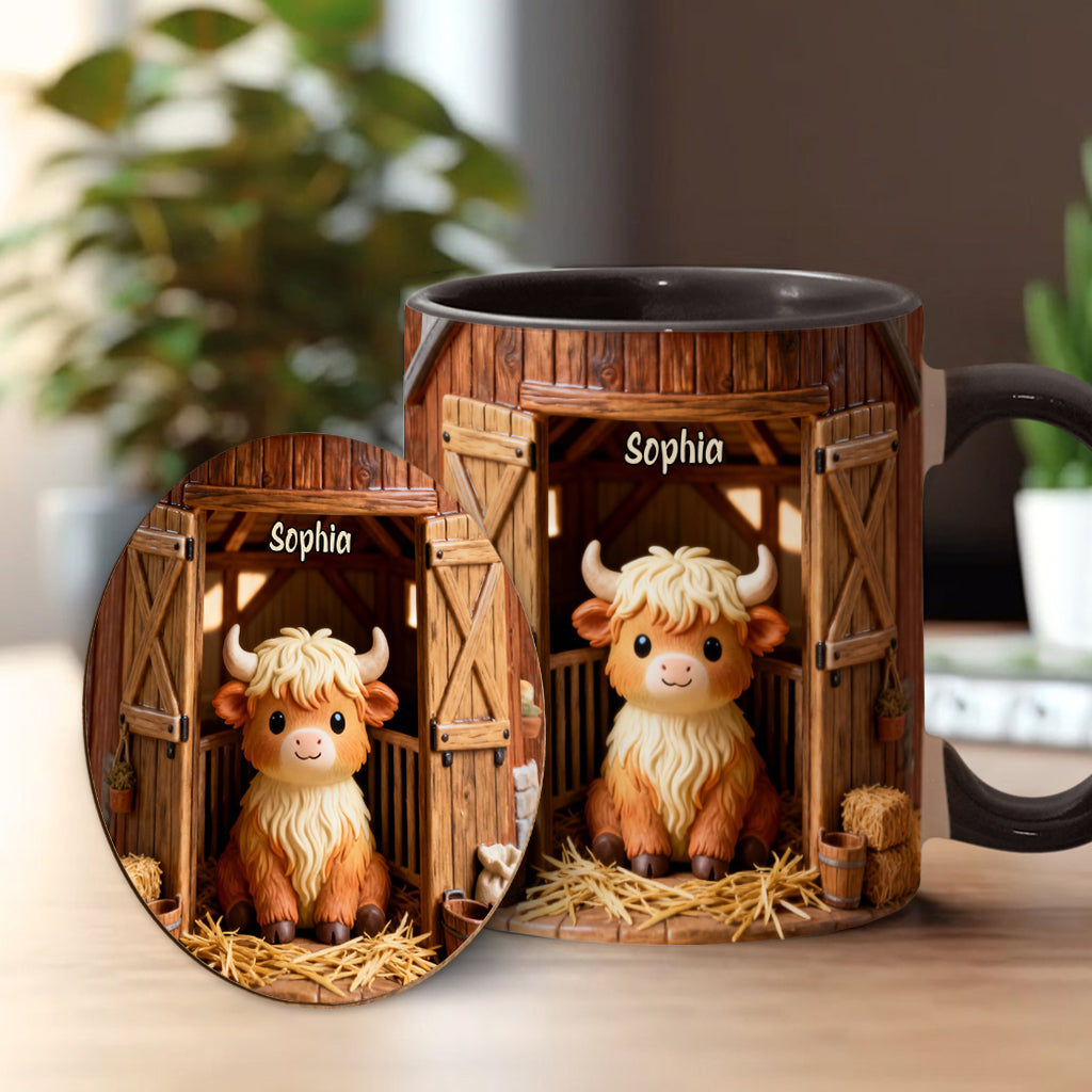 Cute Cow - Personalized Highland Cow Accent Mug