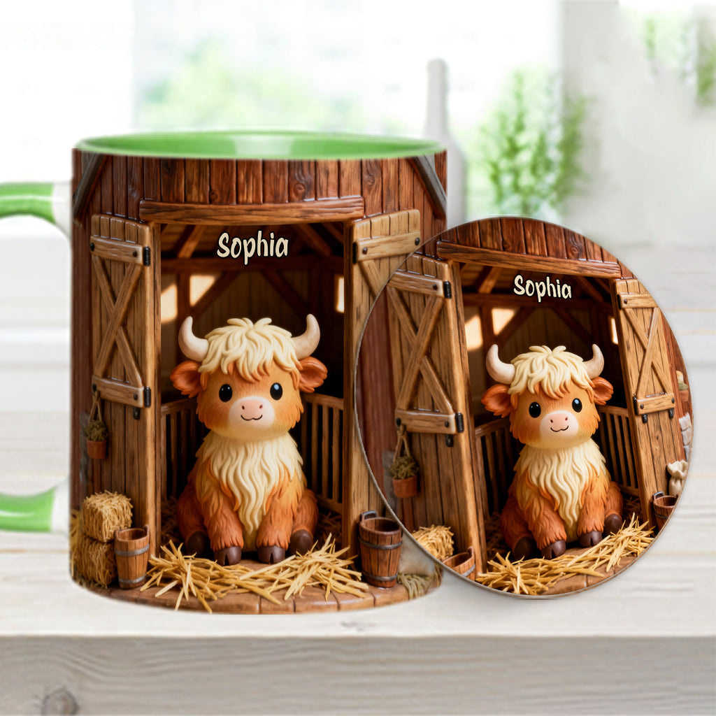 Cute Cow - Personalized Highland Cow Accent Mug