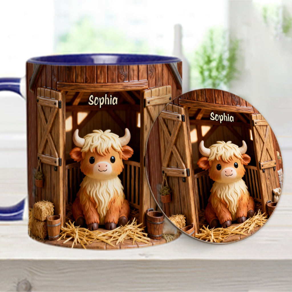 Cute Cow - Personalized Highland Cow Accent Mug