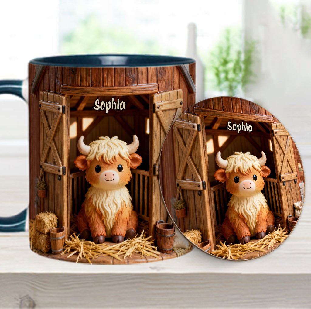 Cute Cow - Personalized Highland Cow Accent Mug