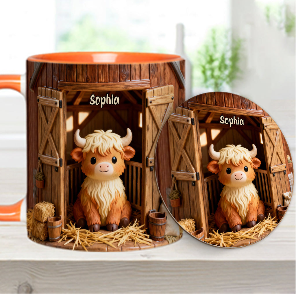 Cute Cow - Personalized Highland Cow Accent Mug