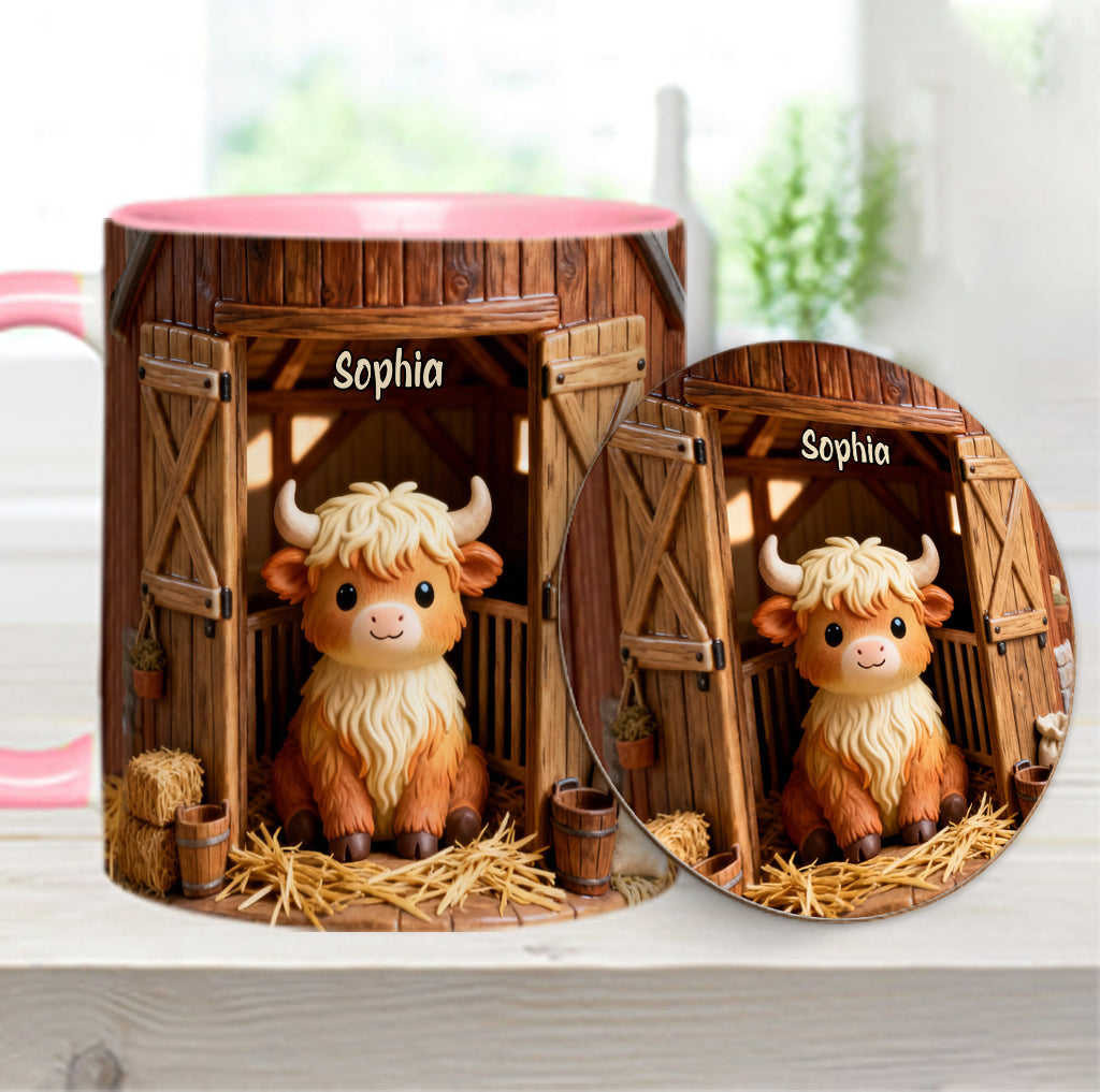 Cute Cow - Personalized Highland Cow Accent Mug