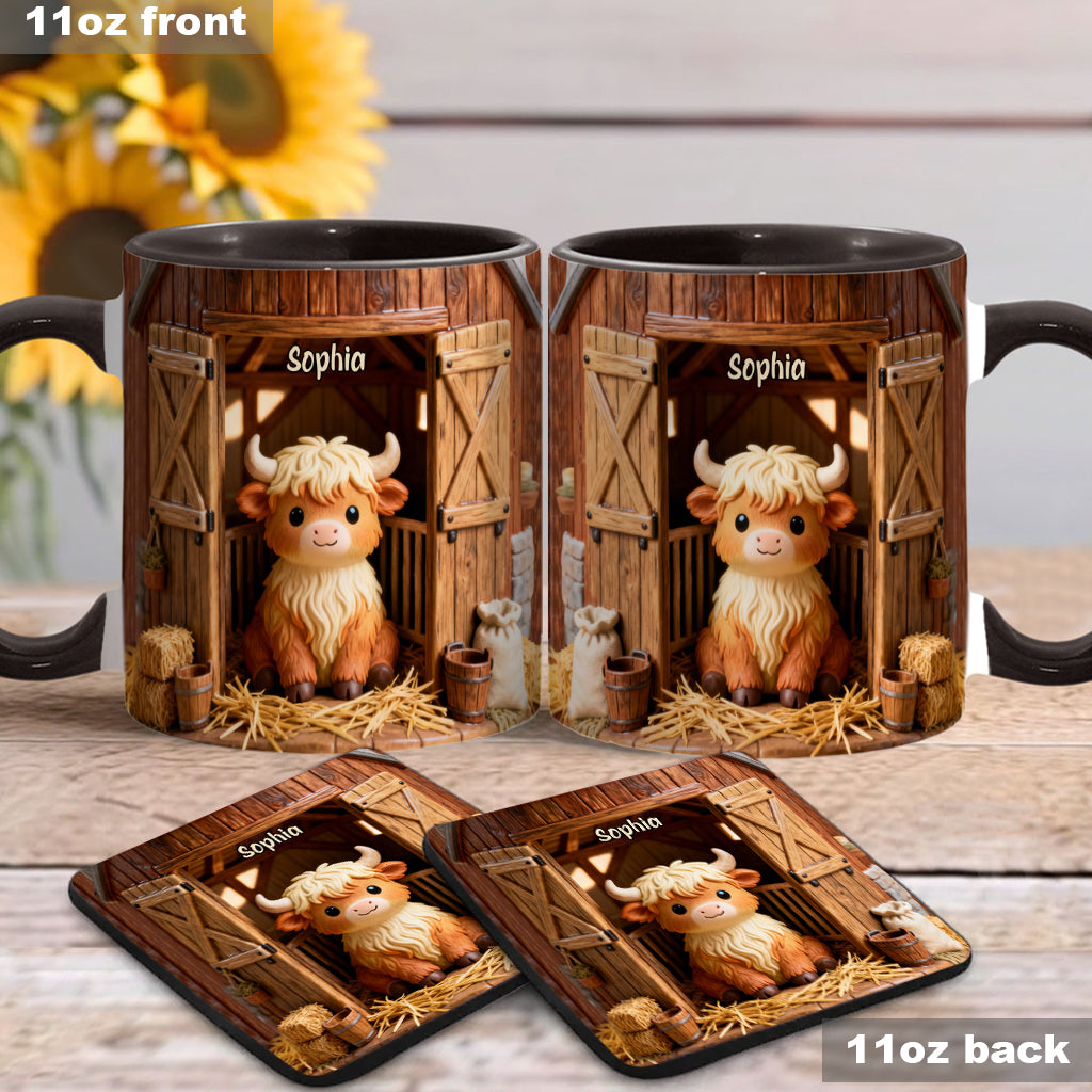 Cute Cow - Personalized Highland Cow Accent Mug