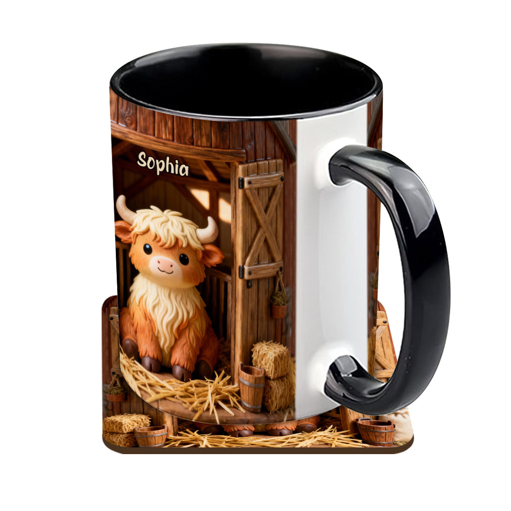 Cute Cow - Personalized Highland Cow Accent Mug