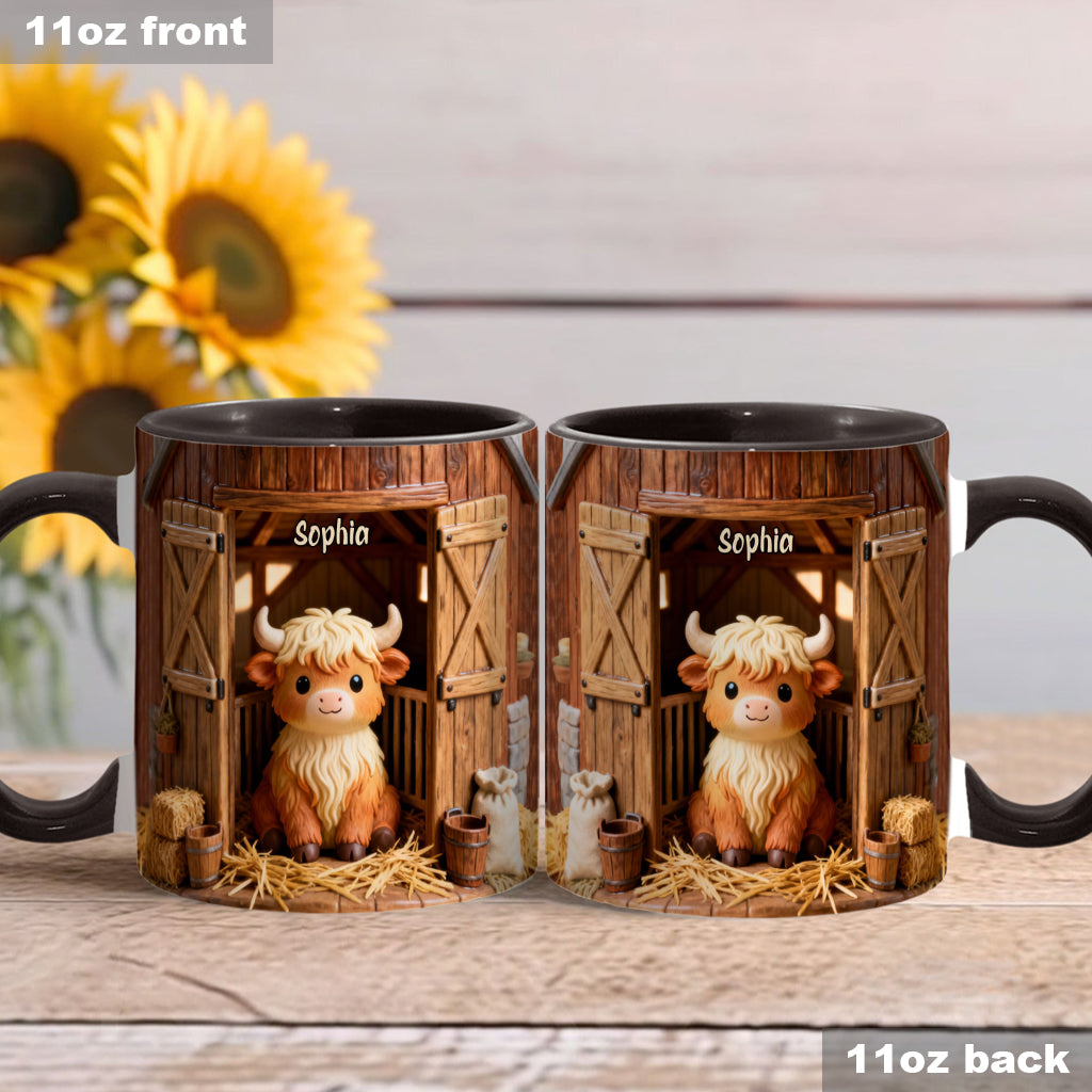 Cute Cow - Personalized Highland Cow Accent Mug