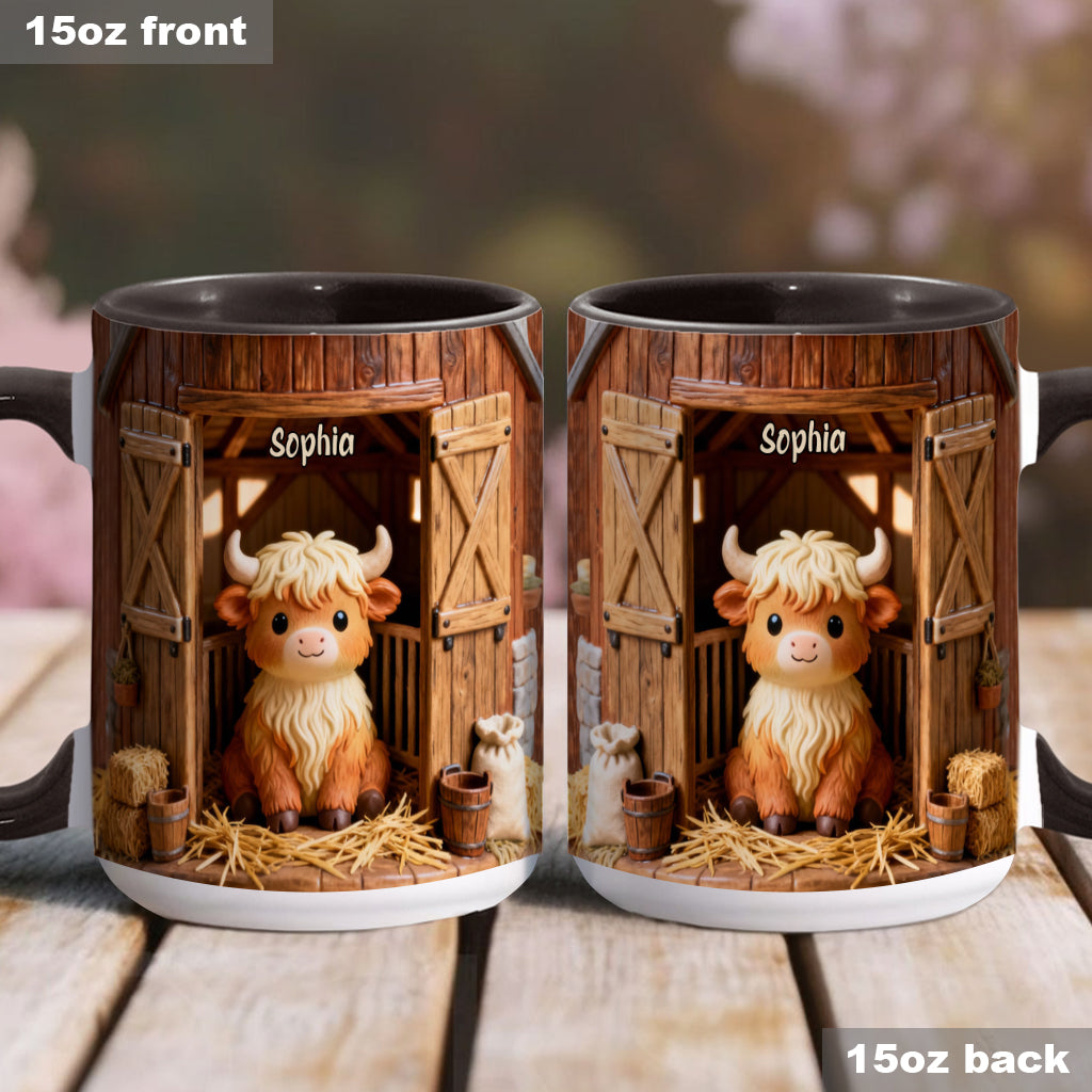 Cute Cow - Personalized Highland Cow Accent Mug