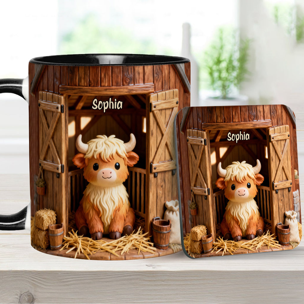 Cute Cow - Personalized Highland Cow Accent Mug