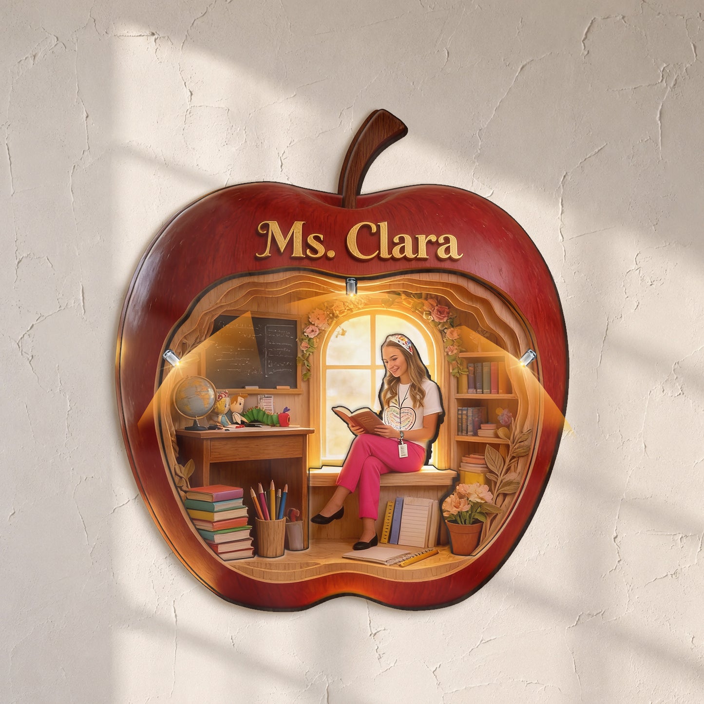 It's A Good Day To Teach Tiny Humans - Personalized Teacher Wooden Light Shadow Box