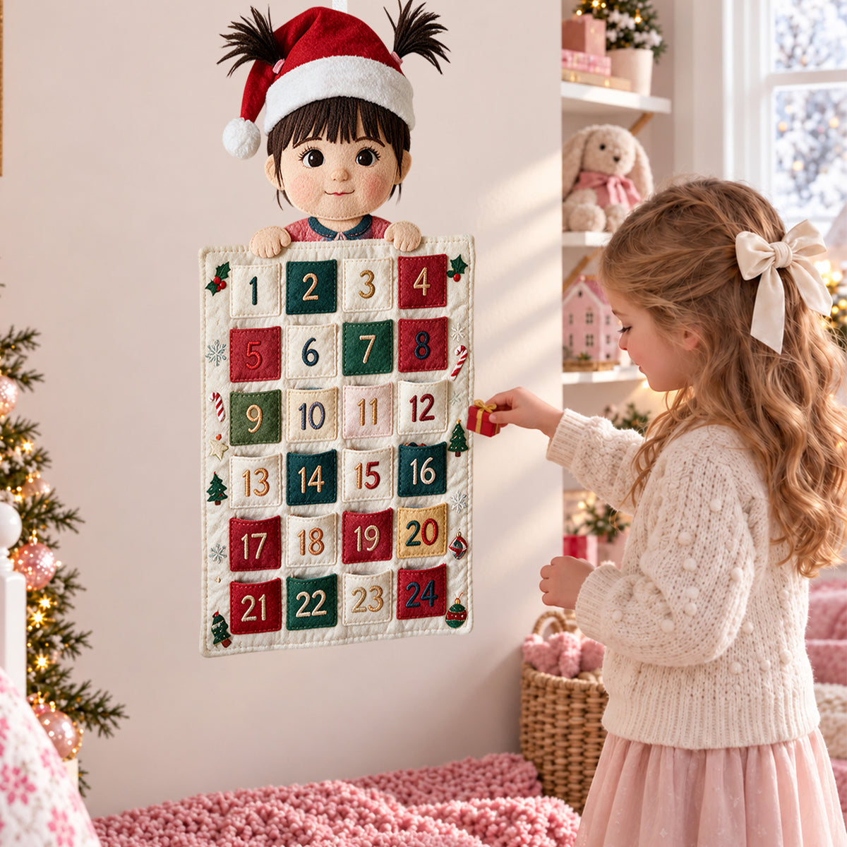 Little Xmas Advent Calendar - Personalized Kid Fabric Advent Calendar