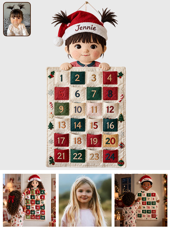 Little Xmas Advent Calendar - Personalized Kid Fabric Advent Calendar