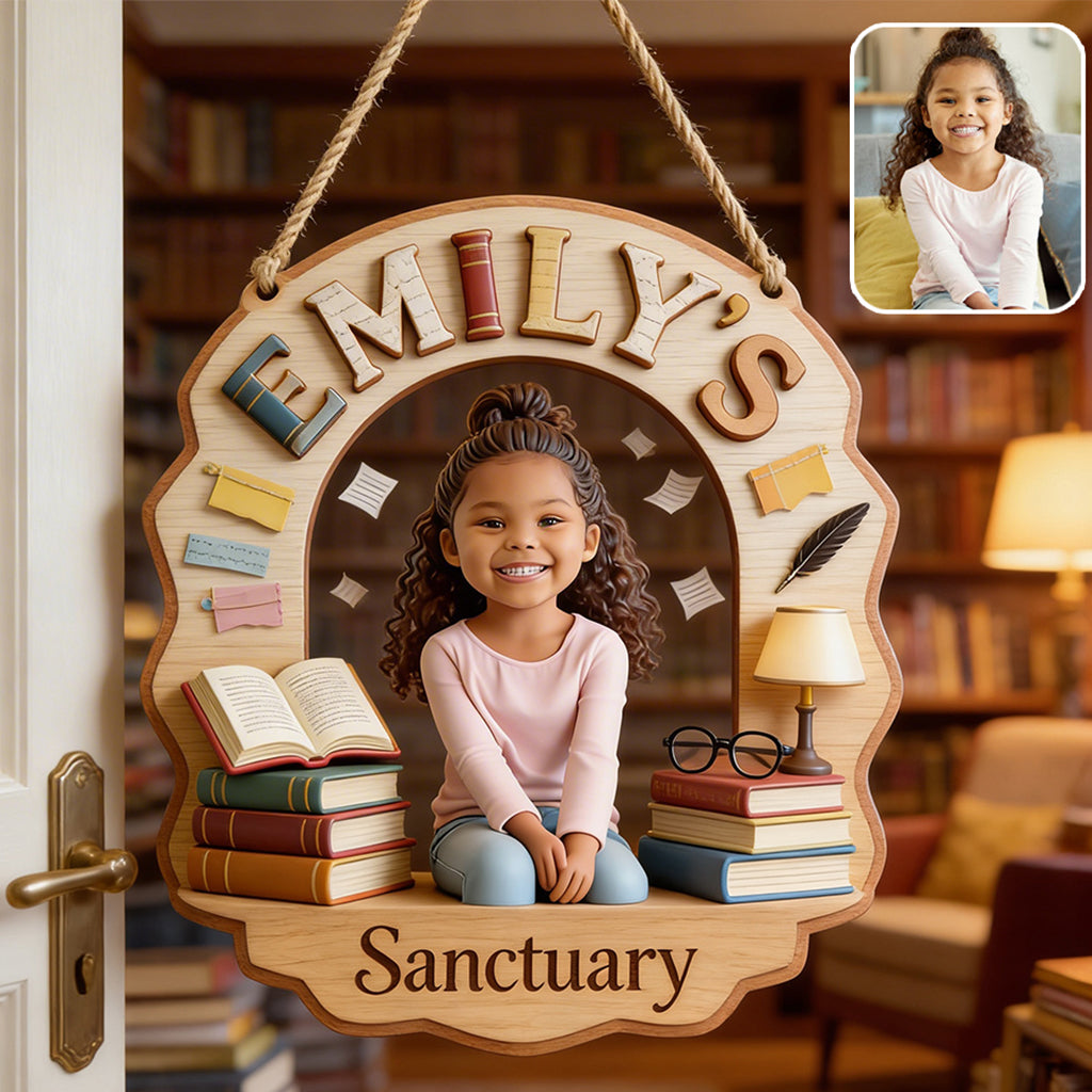 Reading Corner - Personalized Book Custom Shaped Wood Sign