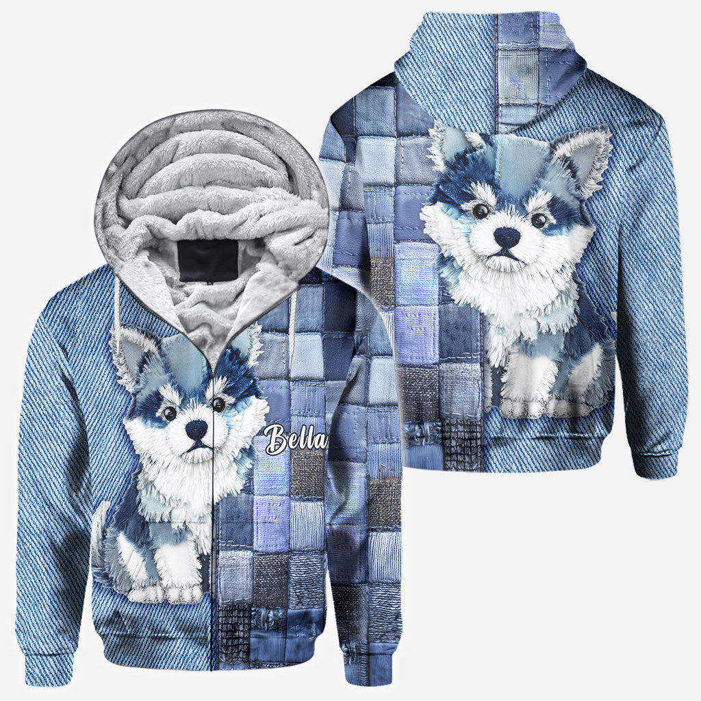 T-shirt personnalisé « J’adore le Shiba Inu » avec un chien.