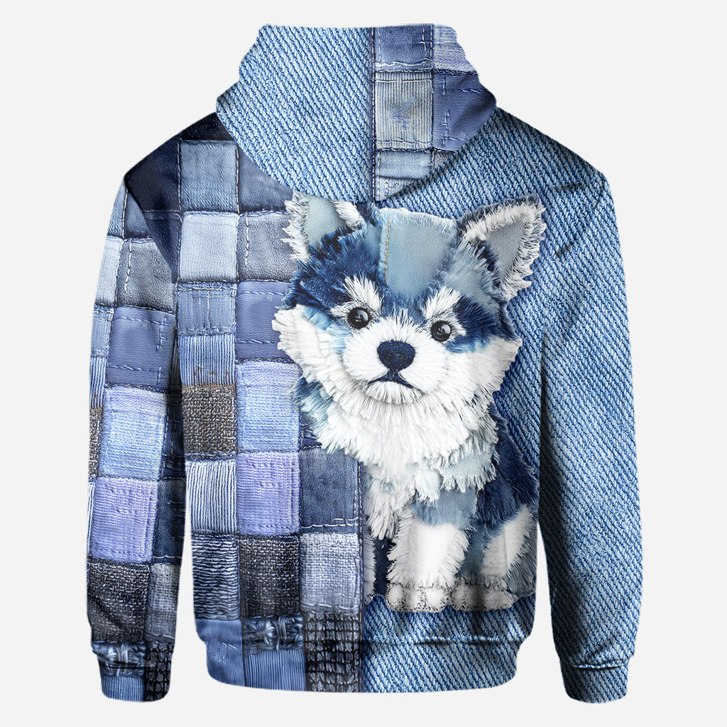 T-shirt personnalisé « J’adore le Shiba Inu » avec un chien.