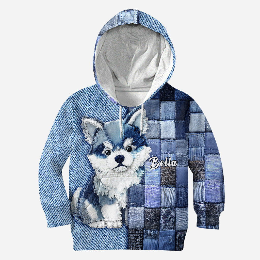 T-shirt personnalisé « J’adore le Shiba Inu » avec un chien.