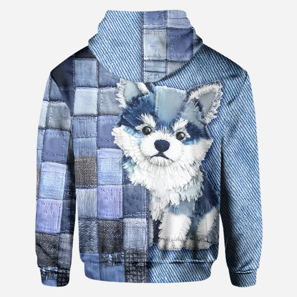 T-shirt personnalisé « J’adore le Shiba Inu » avec un chien.