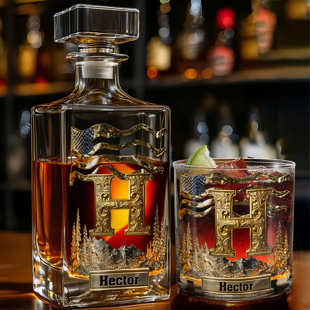 Alphabet Initial For Whiskey, Bourbon... Lovers - Personalized Whisky Whiskey Glass