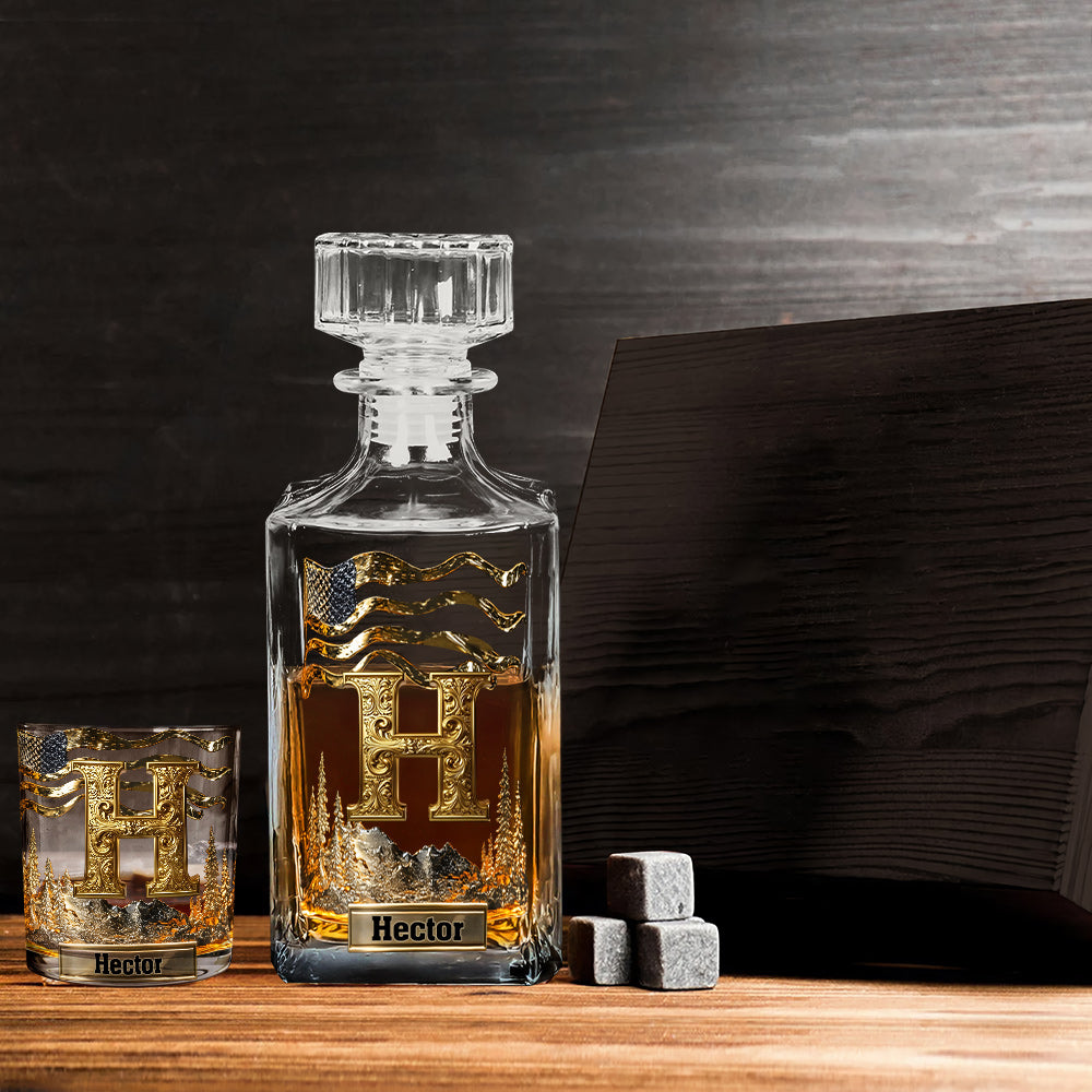 Alphabet Initial For Whiskey, Bourbon... Lovers - Personalized Whisky Whiskey Glass