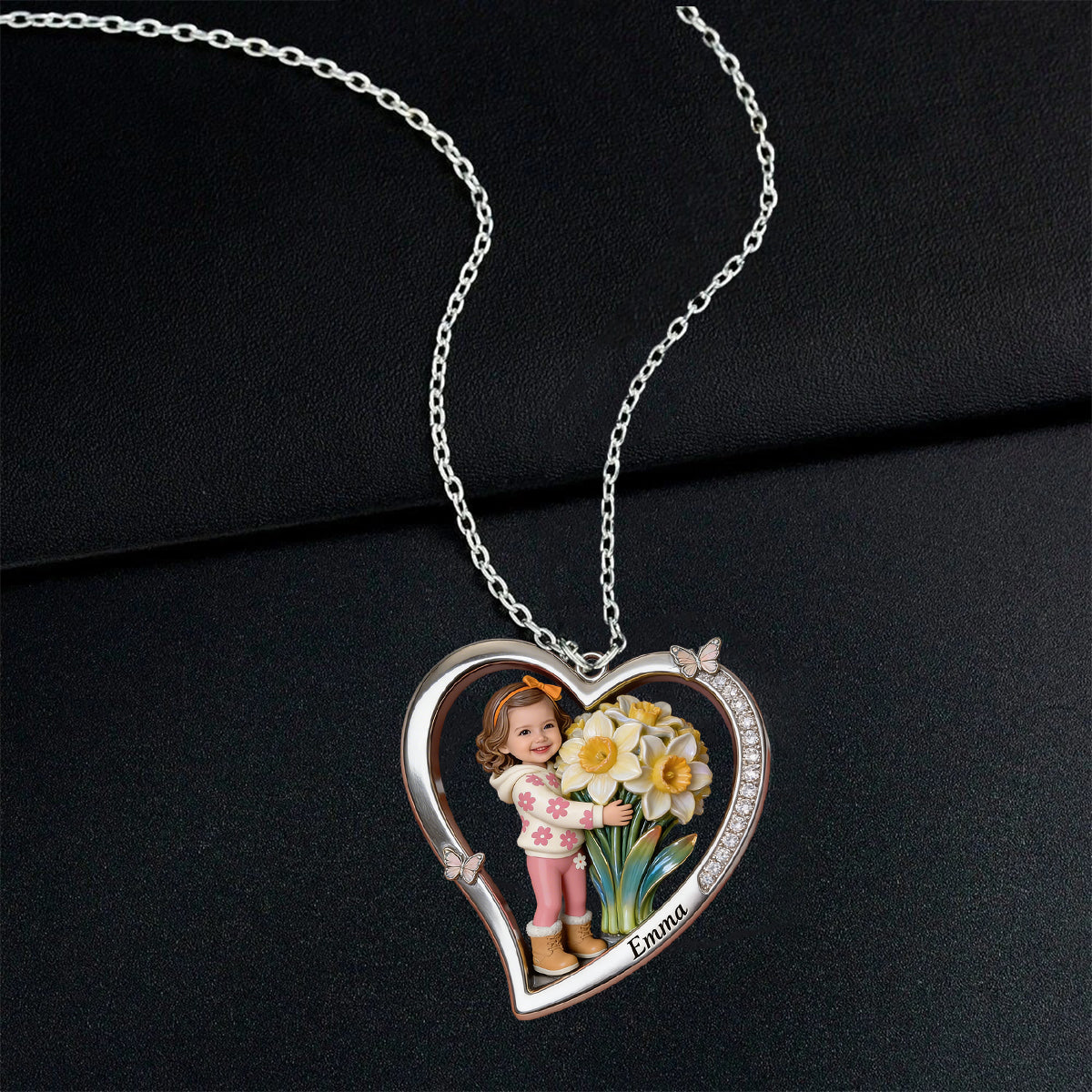 Custom Any Photo - Personalized Kid Shaped Metal Pendant Necklace