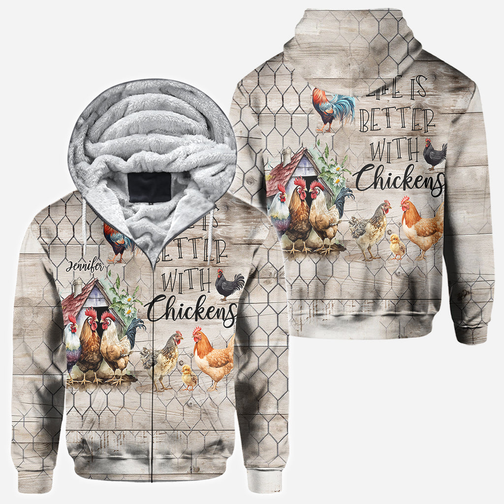 Life Is Better With Chickens - Personalized Chicken All Over Shirt