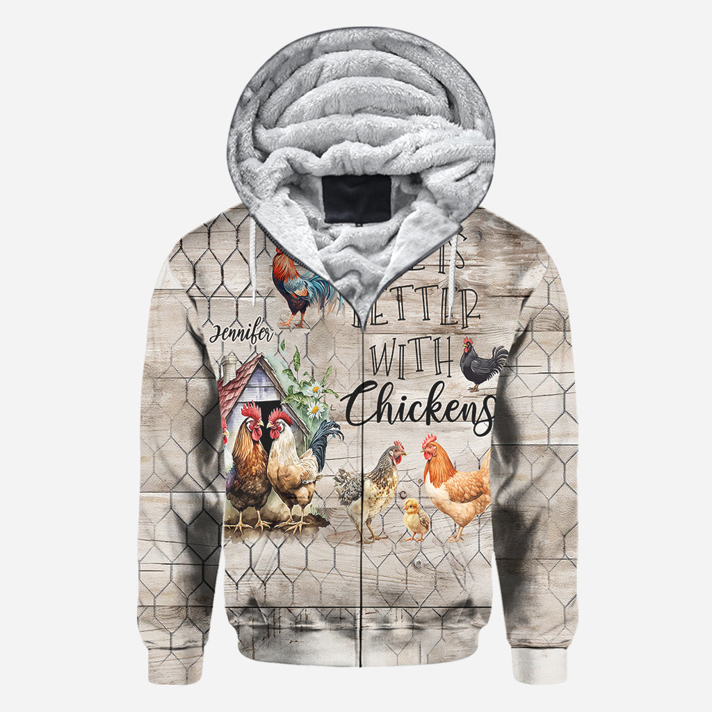 Life Is Better With Chickens - Personalized Chicken All Over Shirt