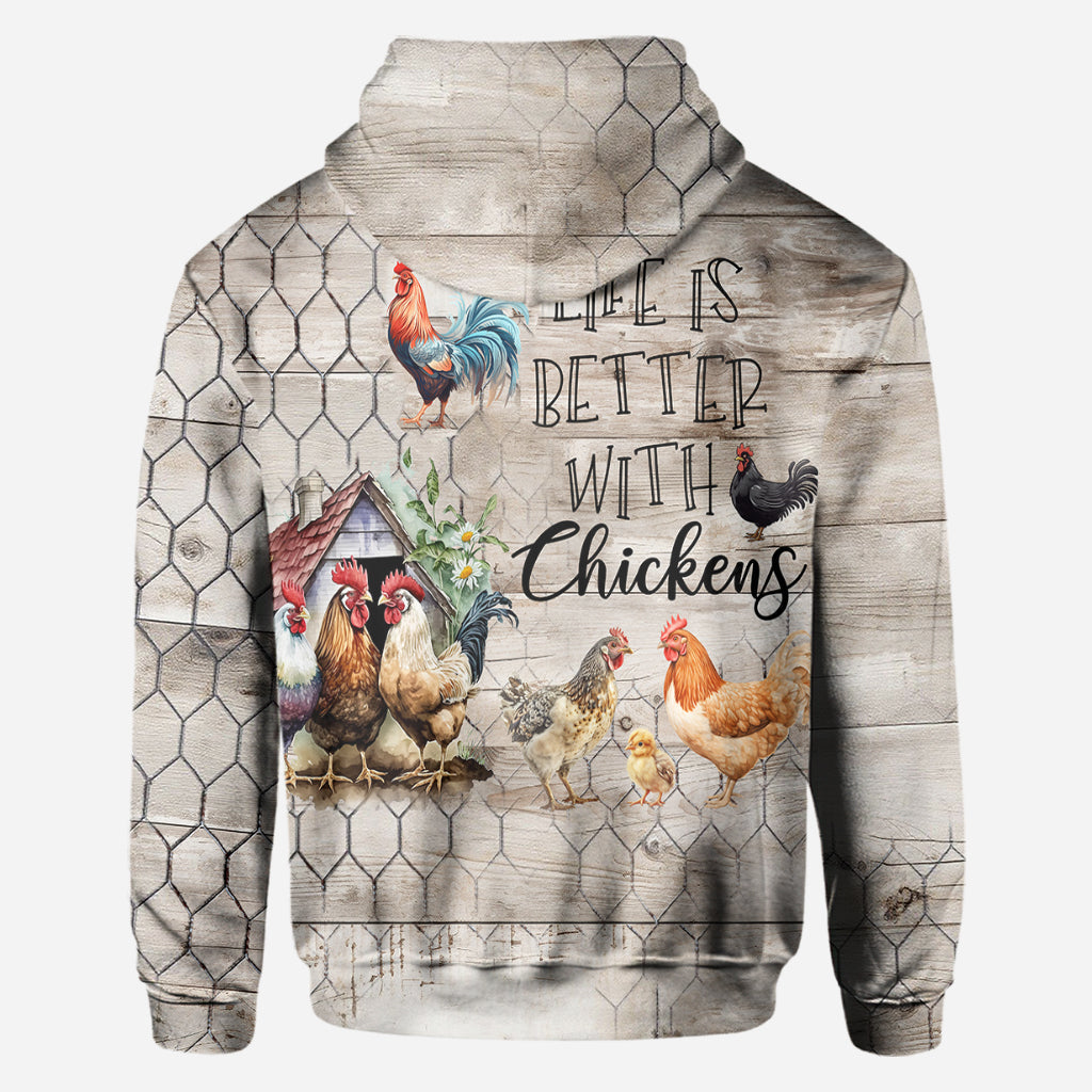 Life Is Better With Chickens - Personalized Chicken All Over Shirt