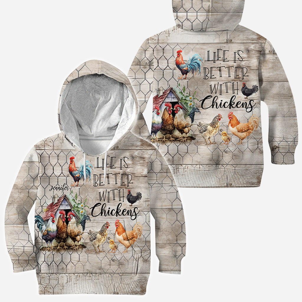 Life Is Better With Chickens - Personalized Chicken All Over Shirt
