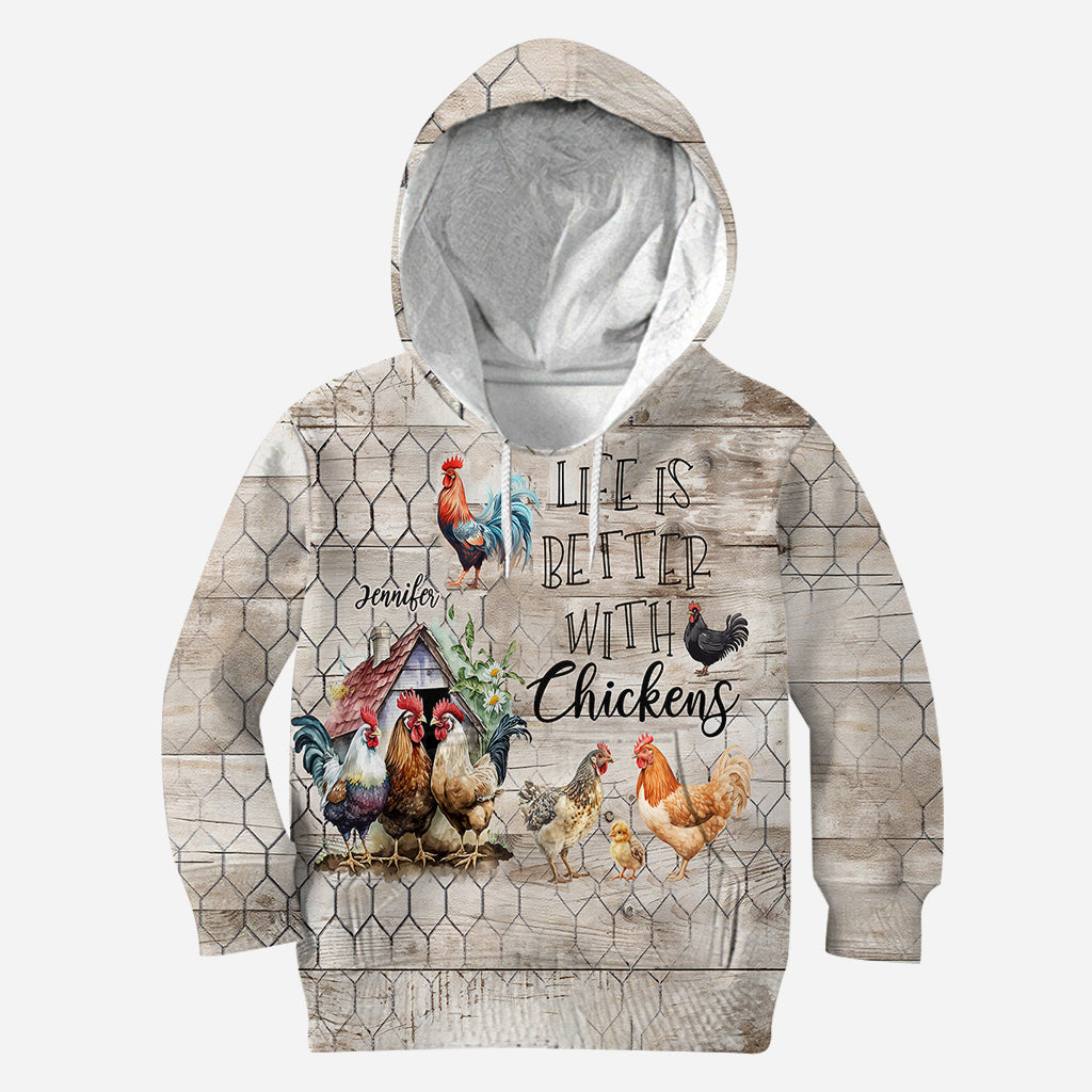 Life Is Better With Chickens - Personalized Chicken All Over Shirt