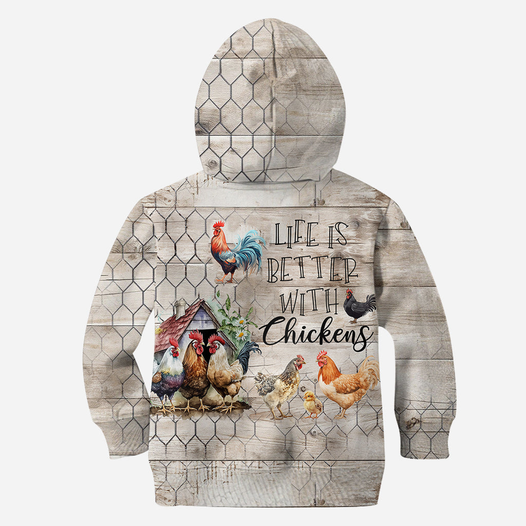 Life Is Better With Chickens - Personalized Chicken All Over Shirt
