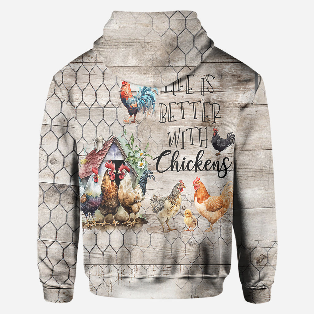 Life Is Better With Chickens - Personalized Chicken All Over Shirt