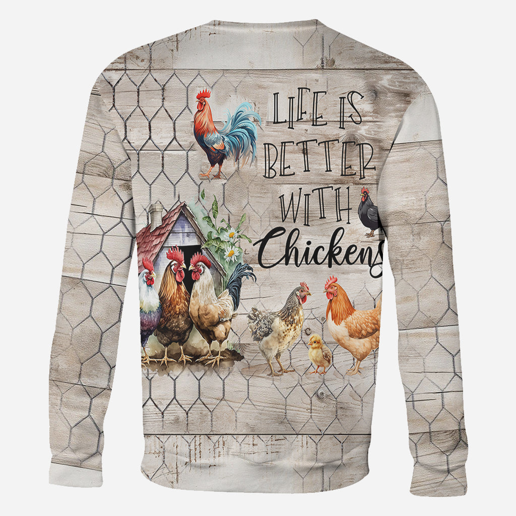 Life Is Better With Chickens - Personalized Chicken All Over Shirt