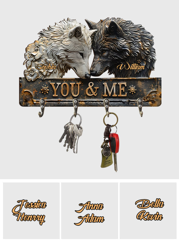 Toi et moi - Porte-clés personnalisé en forme de loup