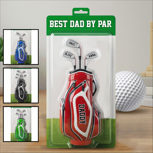 Best Dad By Par - Personalized Golf Custom Shaped Acrylic Plaque