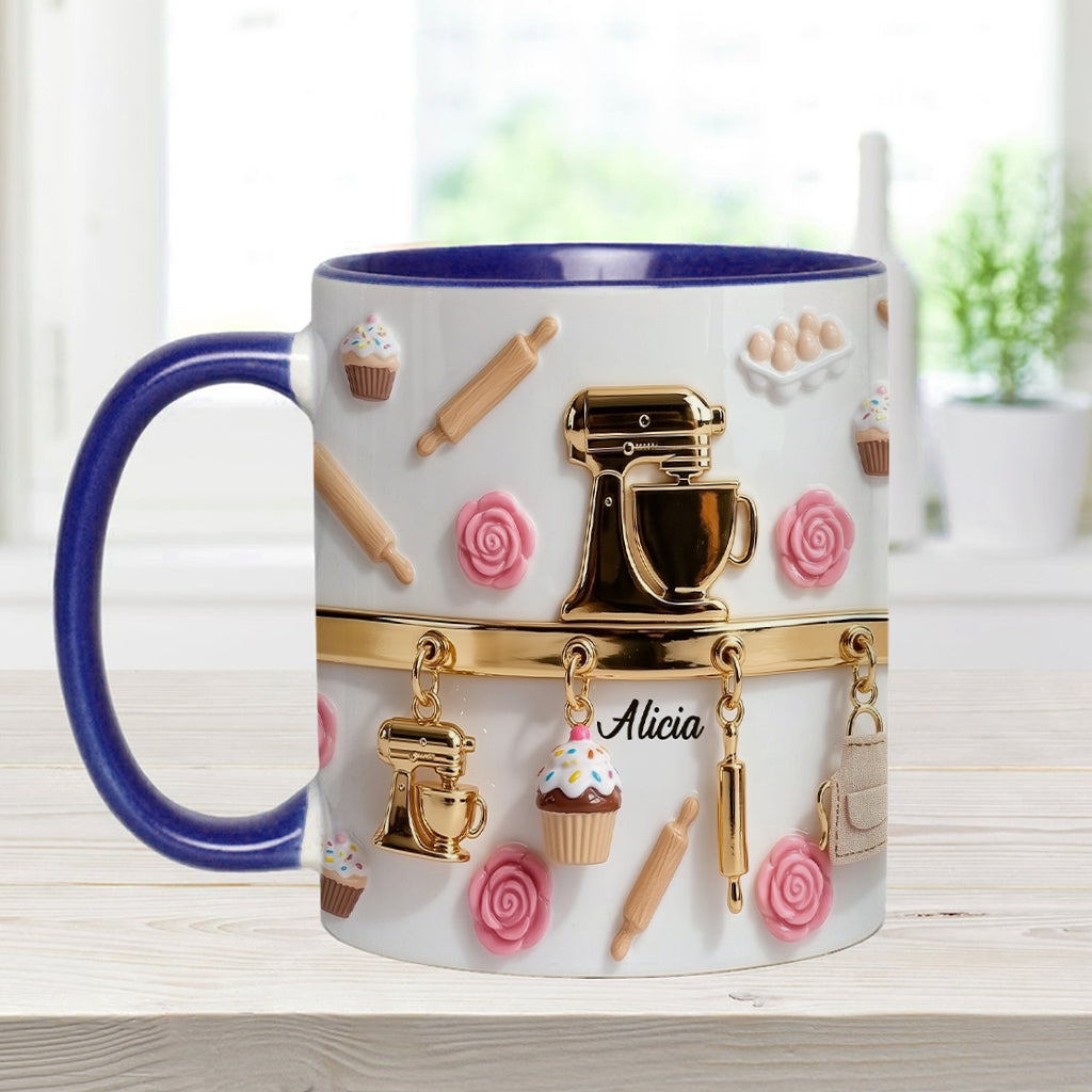 Perfect Gift For Baking Lovers - Personalized Baking Accent Mug & Coaster