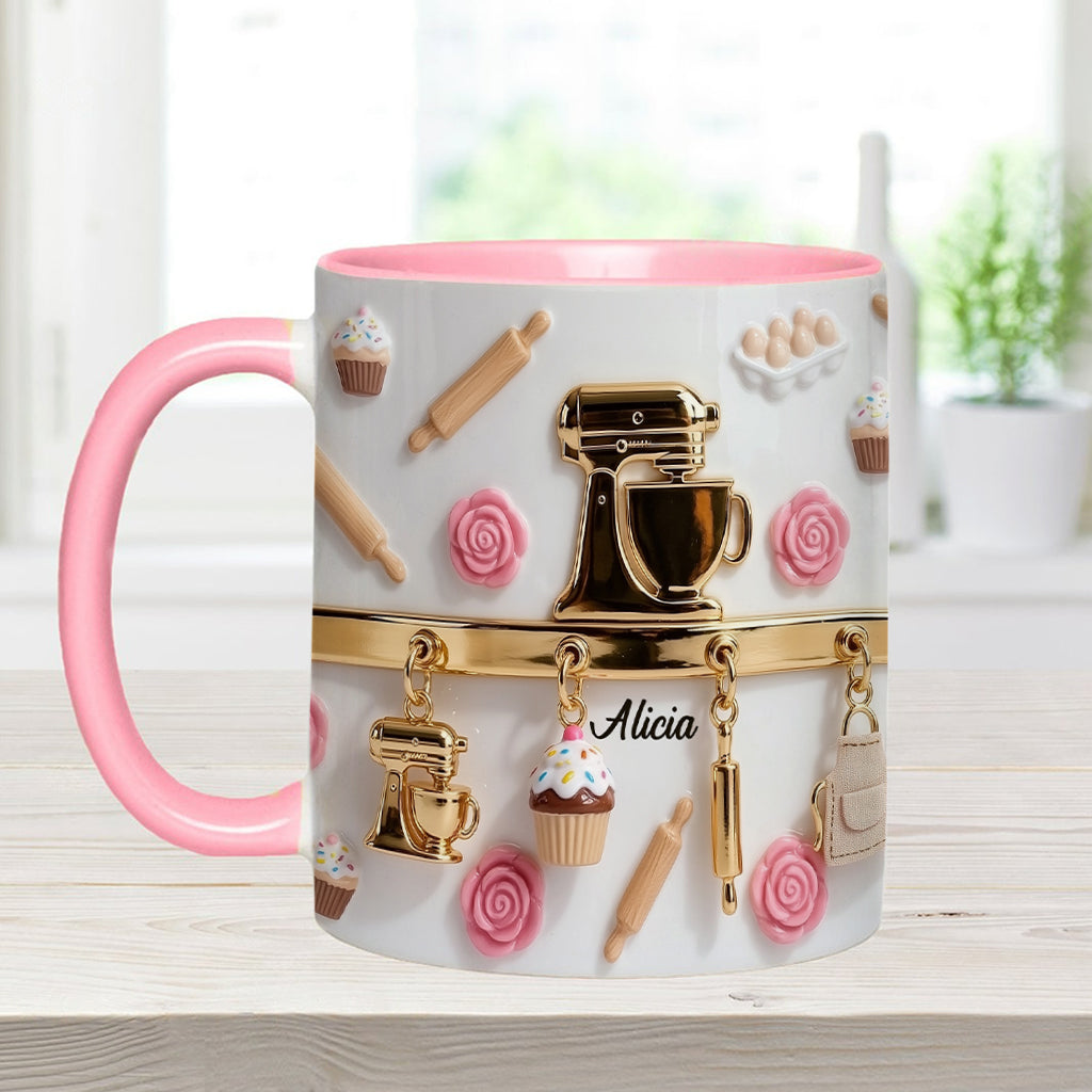 Perfect Gift For Baking Lovers - Personalized Baking Accent Mug & Coaster