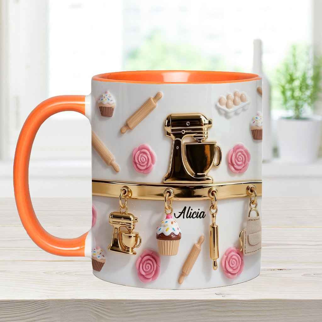 Perfect Gift For Baking Lovers - Personalized Baking Accent Mug & Coaster