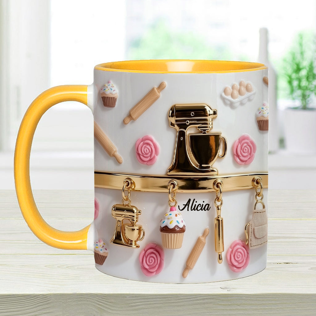 Perfect Gift For Baking Lovers - Personalized Baking Accent Mug & Coaster