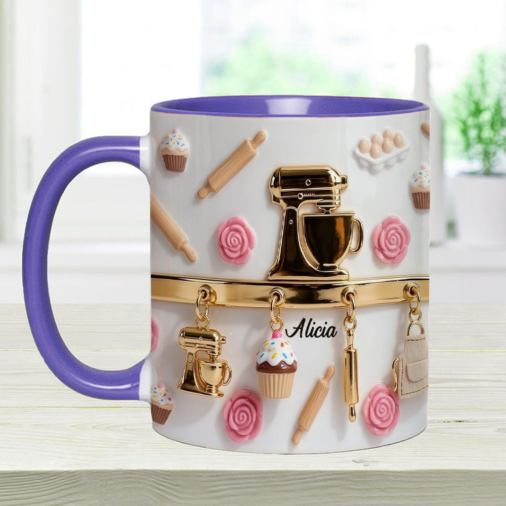 Perfect Gift For Baking Lovers - Personalized Baking Accent Mug & Coaster